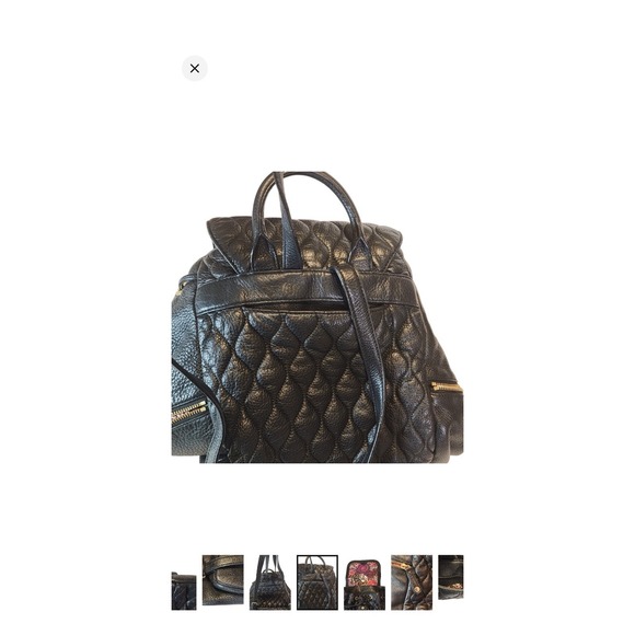 Vera Bradley Amy Quilted Leather Soft Backpack‎ Black main image 10